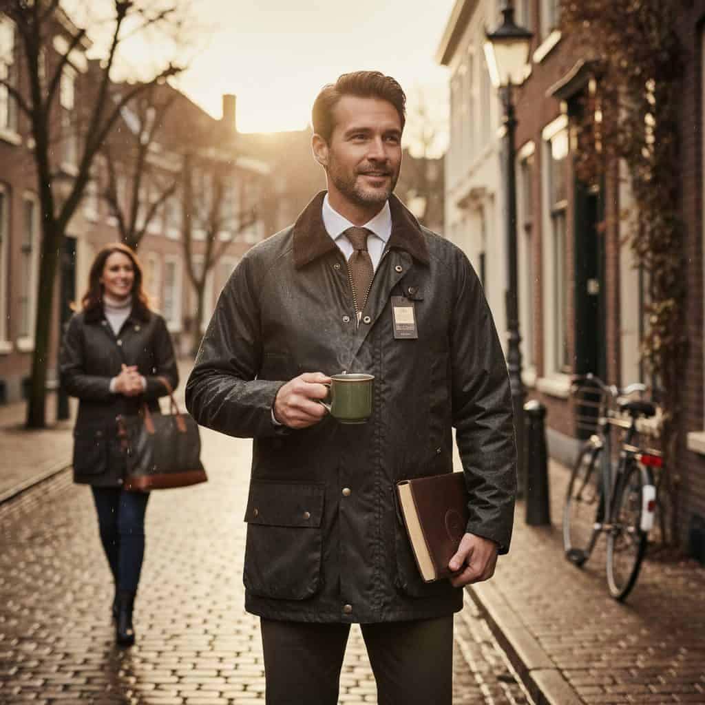 Men's Waxed Country Jacket – Green Colour - Hatman of Ireland - Image 3