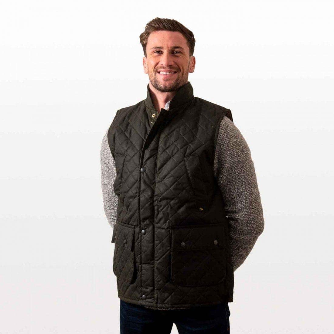 Men’s Waxed Gilet – Green Bodywarmer by Hatman of Ireland - Image 2