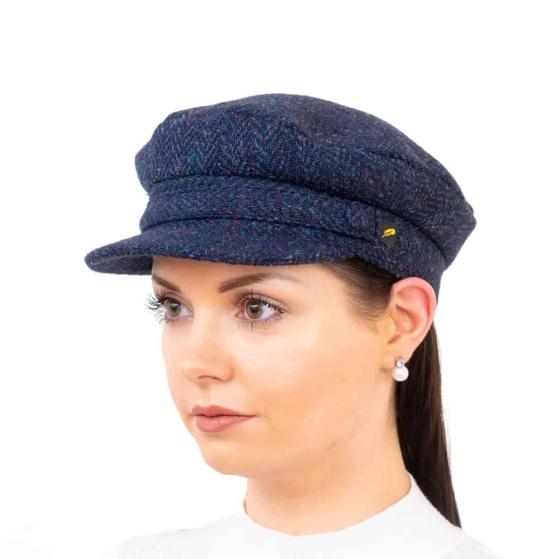 Navy Blue Donegal Tweed Skipper Hat – Hatman of Ireland - Irish Caps – Heritage Style for Every Generation