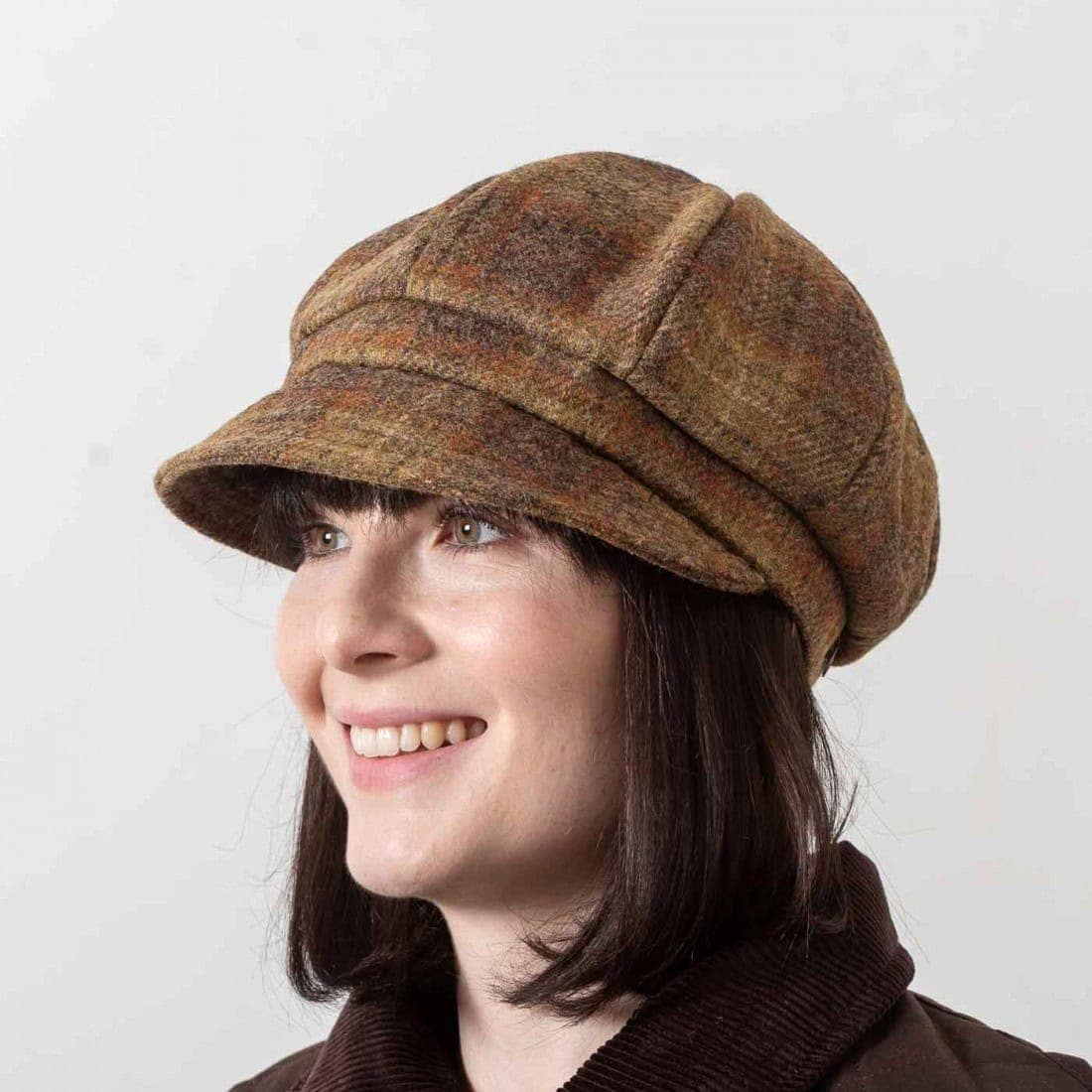 Women’s One Size Bakerboy Hat – Shannon - Rustic Brown Tweed