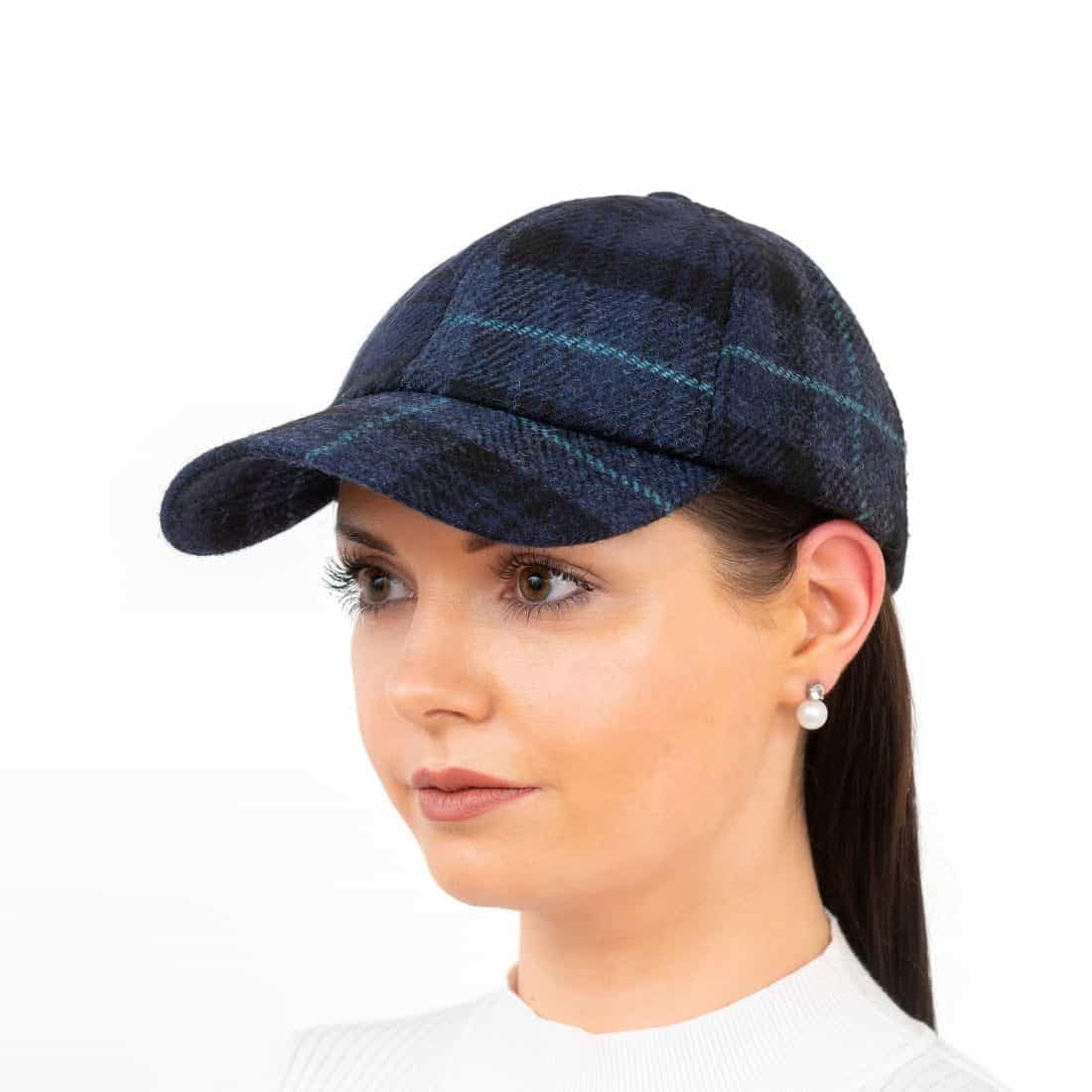 Sky Blue Check Wool Baseball Cap – Hatman of Ireland