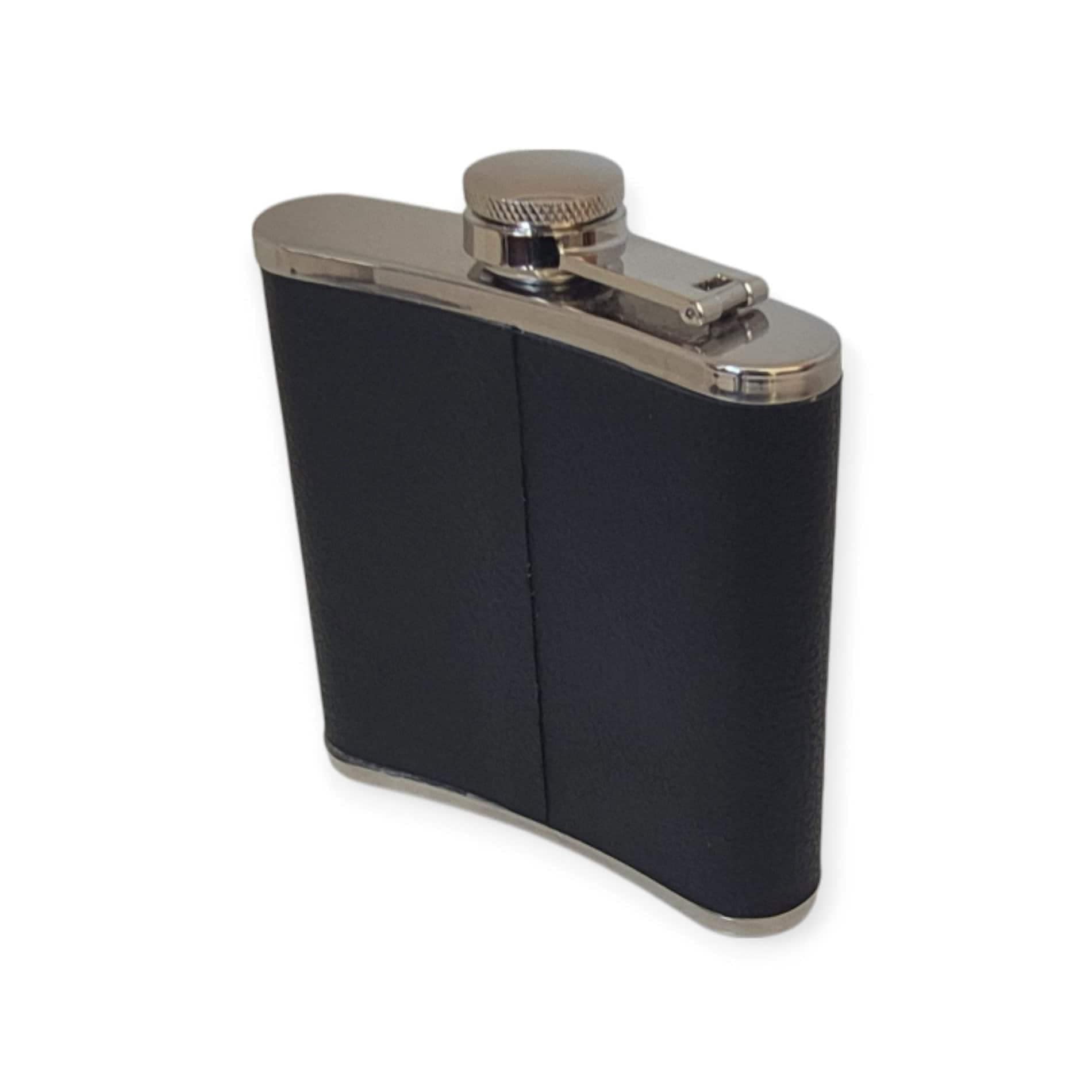 Galway Crest Hip Flask – 6oz Stainless Steel with Leather Wrap - Image 3