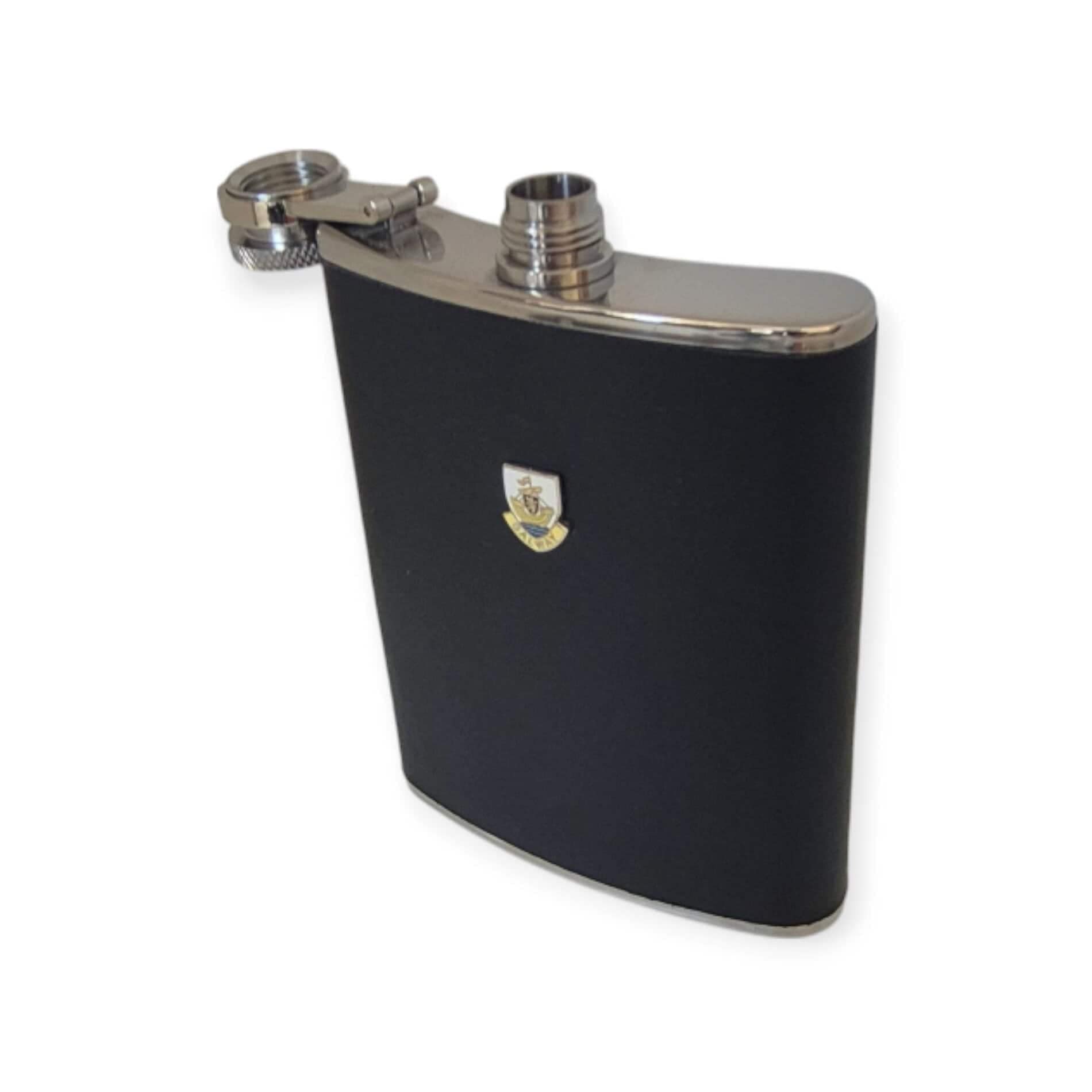 Galway Crest Hip Flask – 6oz Stainless Steel with Leather Wrap - Image 5
