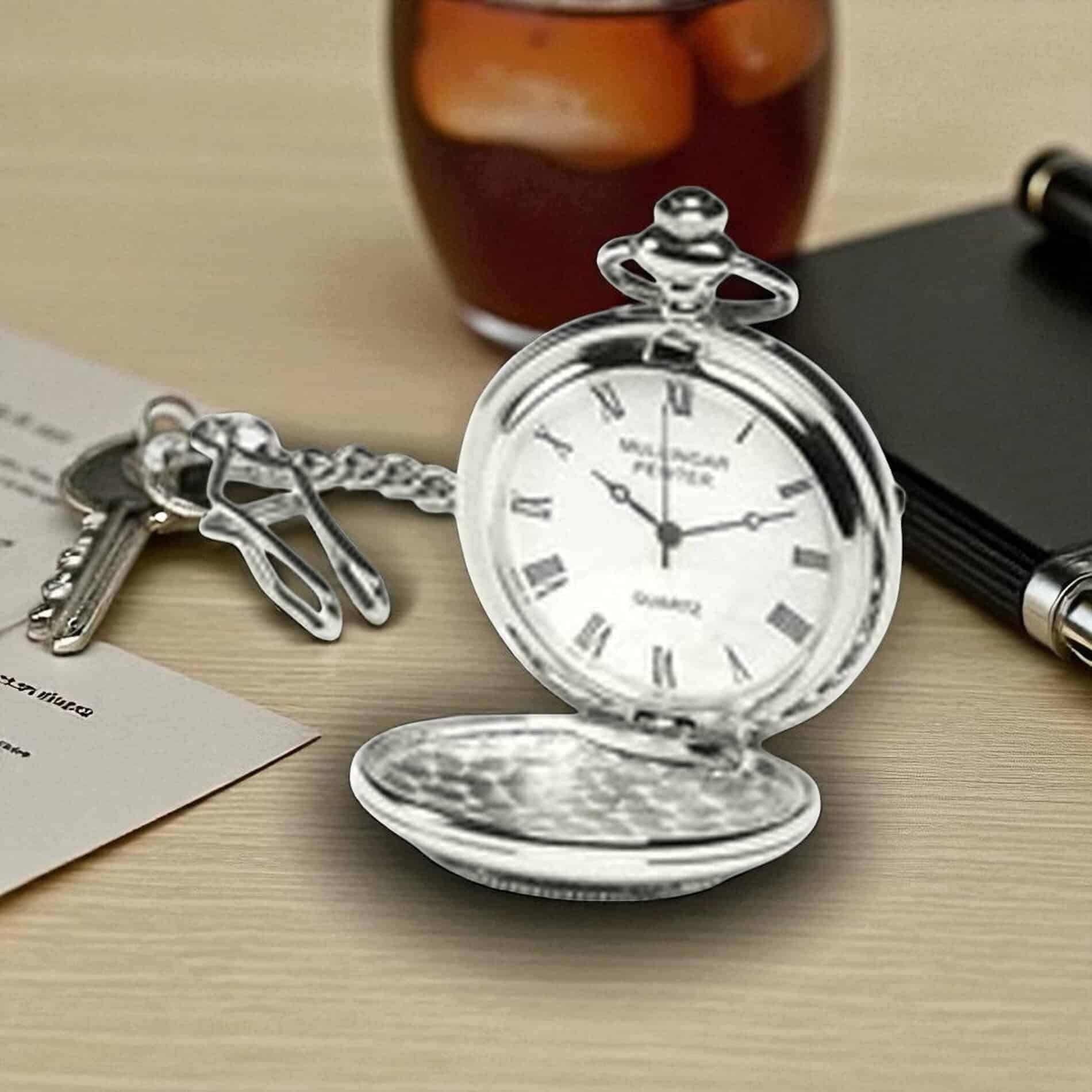 Shamrock Pocket Watch – Mullingar Pewter - Battery Powered - Image 2