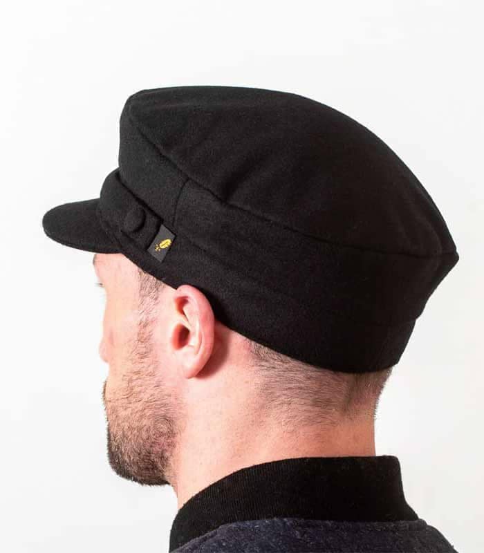 Black Melton Skipper Cap – Hatman of Ireland - Irish Caps – Heritage Style for Every Generation - Image 2