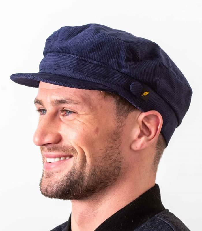 Corduroy Skipper Cap - Navy Blue colour - Irish Caps – Heritage Style for Every Generation