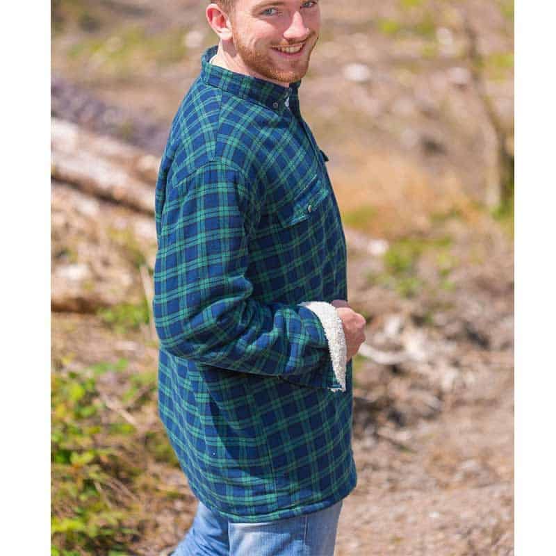 Lee Valley Fleece-Lined Lumberjack Shirt – Blue-Green Tartan (Warm but Lightweight)