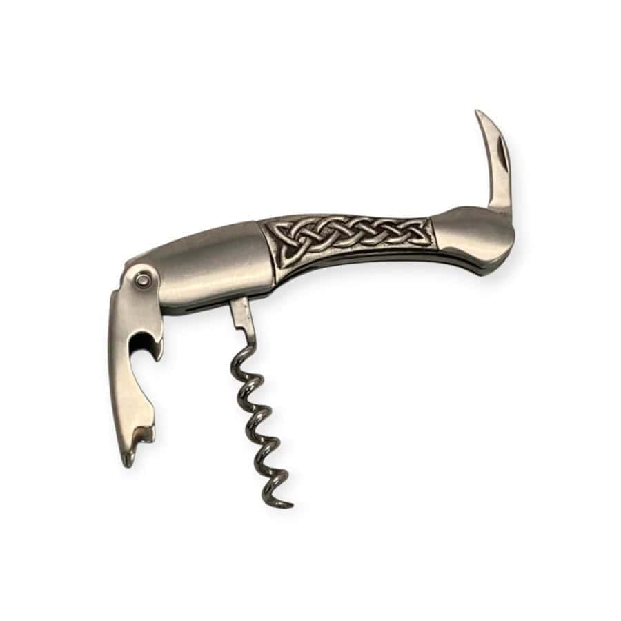 Celtic Knot Waiter Corkscrew – Mullingar Pewter Stainless Steel - Image 3