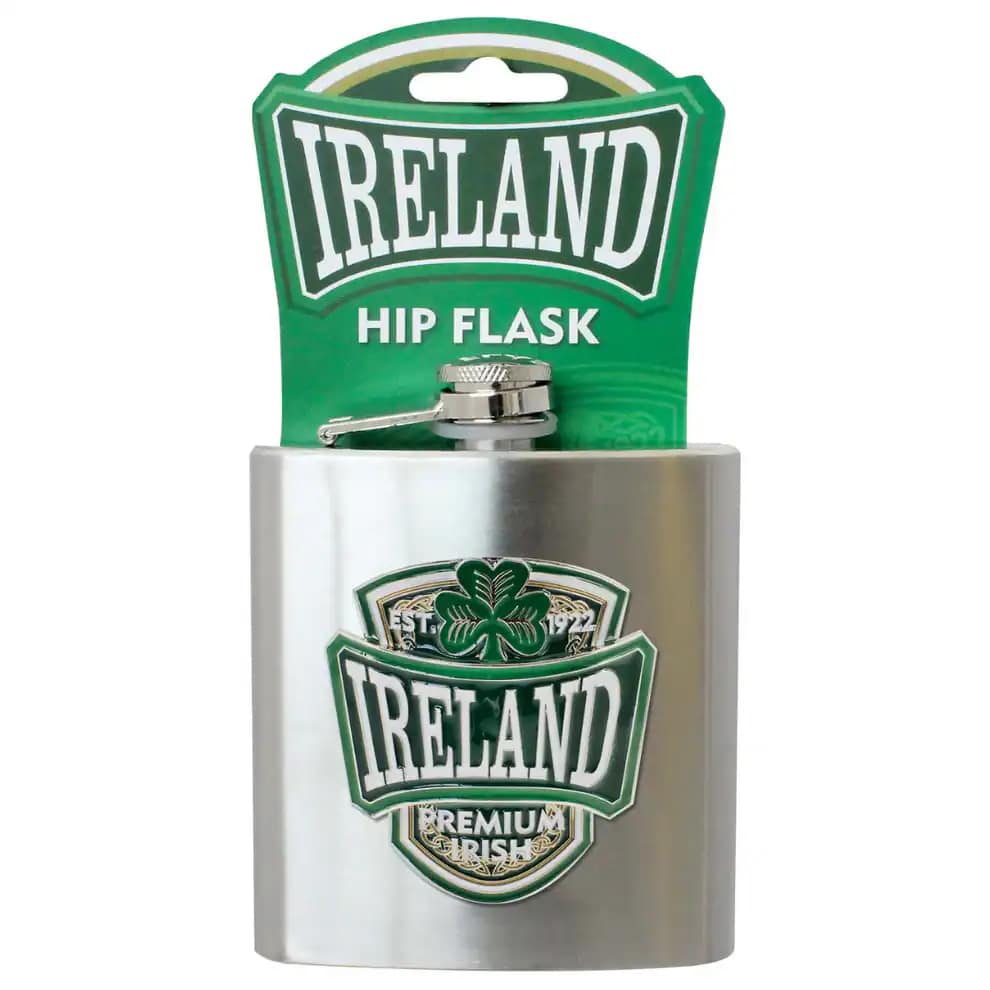Shamrock Hip Flask – Stainless Steel Irish Design - Image 3